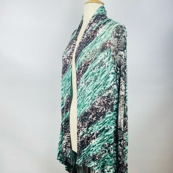 BCBGMaxazria Modal Floating Cardigan w/ Snakeskin Print Sleeves Size Small - Picture 1 of 11